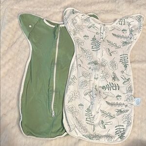Green and White baby sleep suit